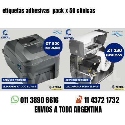 etiquetas adhesivas pack x 50 clinicas
