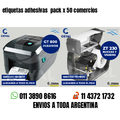 etiquetas adhesivas  pack x 50 comercios