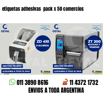 etiquetas adhesivas pack x 50 comercios