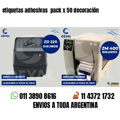 etiquetas adhesivas  pack x 50 decoración