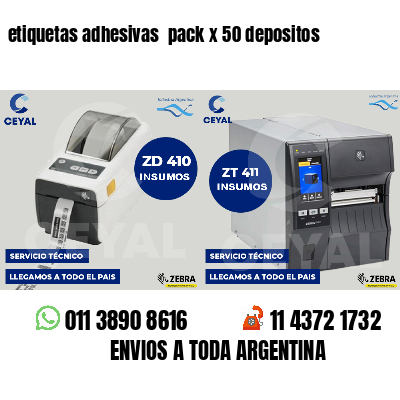 etiquetas adhesivas  pack x 50 depositos