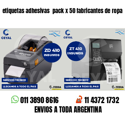etiquetas adhesivas pack x 50 fabricantes de ropa