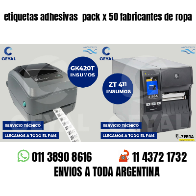 etiquetas adhesivas pack x 50 fabricantes de ropa