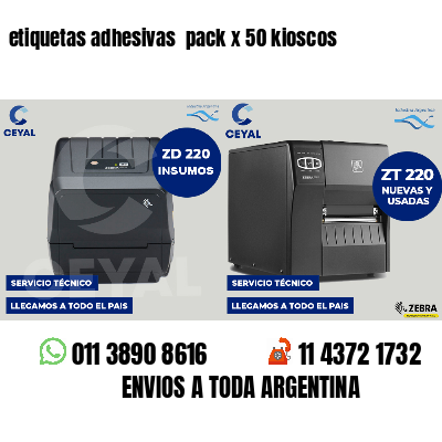 etiquetas adhesivas  pack x 50 kioscos