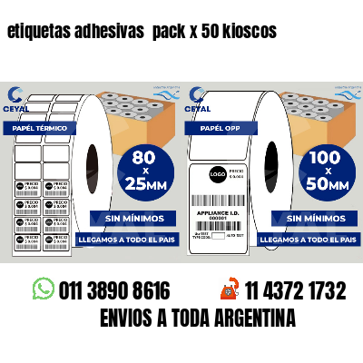 etiquetas adhesivas pack x 50 kioscos
