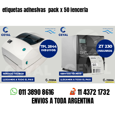 etiquetas adhesivas  pack x 50 lenceria