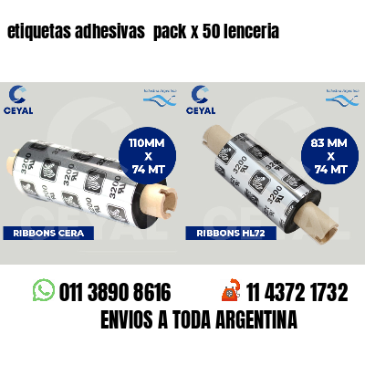etiquetas adhesivas pack x 50 lenceria
