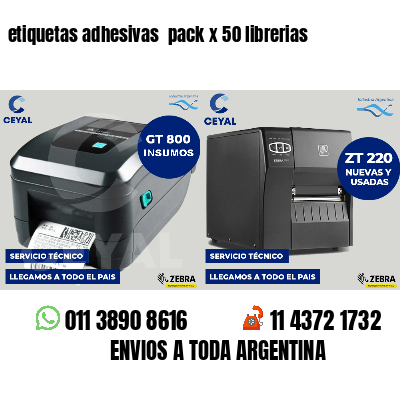 etiquetas adhesivas pack x 50 librerias