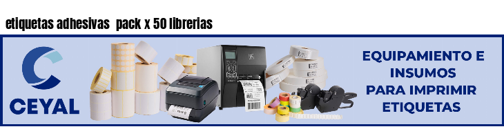 etiquetas adhesivas pack x 50 librerias