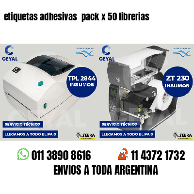 etiquetas adhesivas  pack x 50 librerias