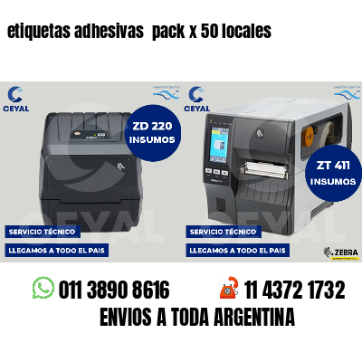etiquetas adhesivas pack x 50 locales