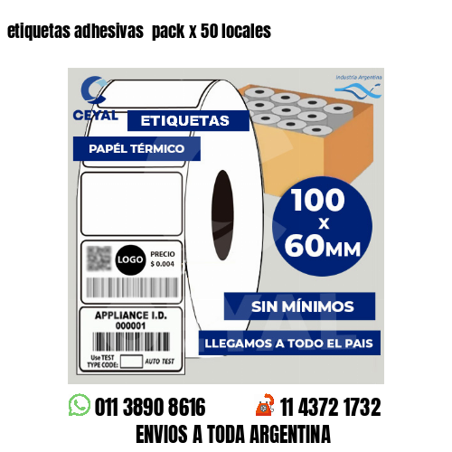 etiquetas adhesivas  pack x 50 locales
