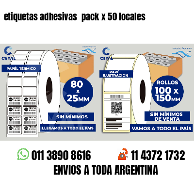 etiquetas adhesivas pack x 50 locales