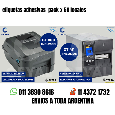 etiquetas adhesivas pack x 50 locales