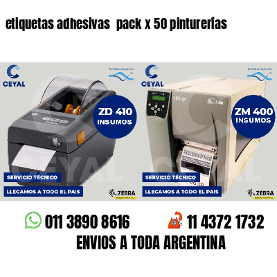 etiquetas adhesivas  pack x 50 pinturerías