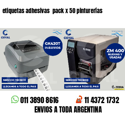 etiquetas adhesivas pack x 50 pinturerías