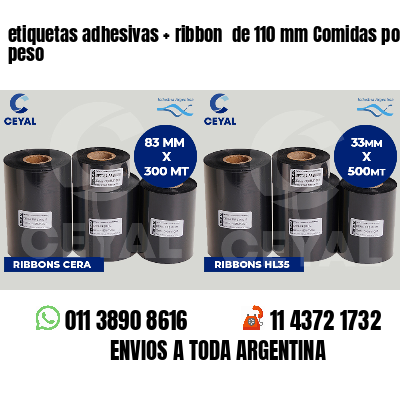 etiquetas adhesivas ribbon de 110 mm Comidas por peso