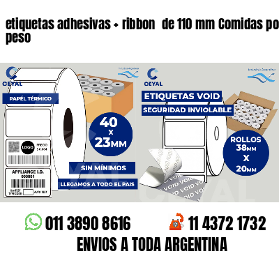 etiquetas adhesivas ribbon de 110 mm Comidas por peso