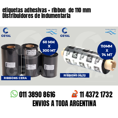 etiquetas adhesivas   ribbon  de 110 mm Distribuidores de indumentaria