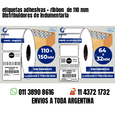 etiquetas adhesivas   ribbon  de 110 mm Distribuidores de indumentaria