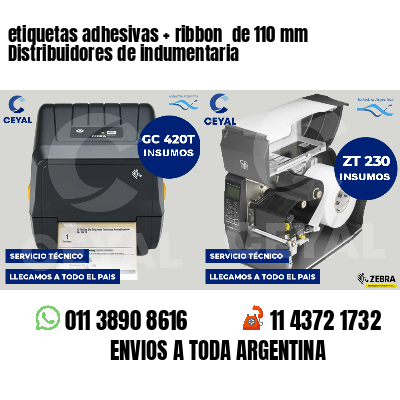 etiquetas adhesivas   ribbon  de 110 mm Distribuidores de indumentaria