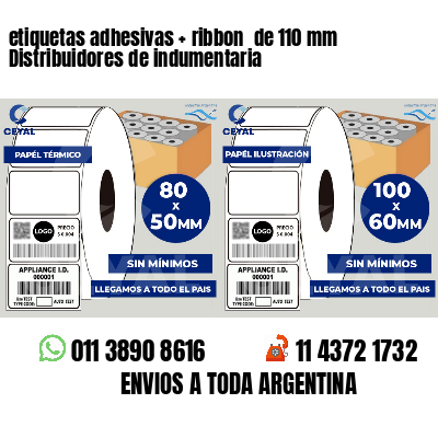 etiquetas adhesivas   ribbon  de 110 mm Distribuidores de indumentaria