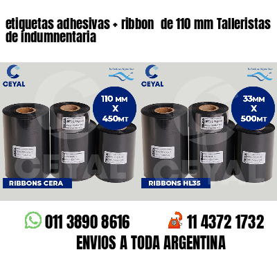 etiquetas adhesivas ribbon de 110 mm Talleristas de indumnentaria