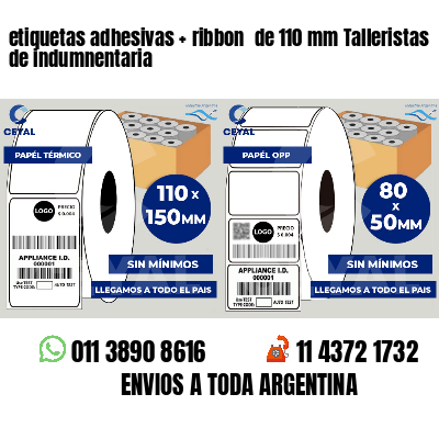 etiquetas adhesivas ribbon de 110 mm Talleristas de indumnentaria