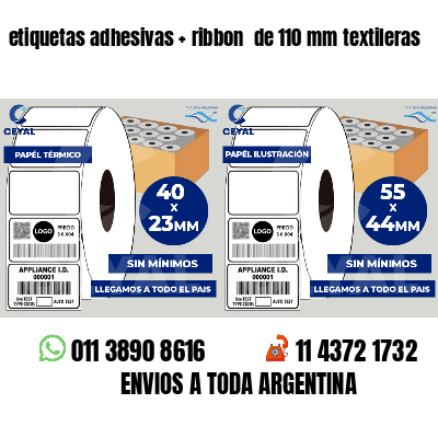 etiquetas adhesivas ribbon de 110 mm textileras
