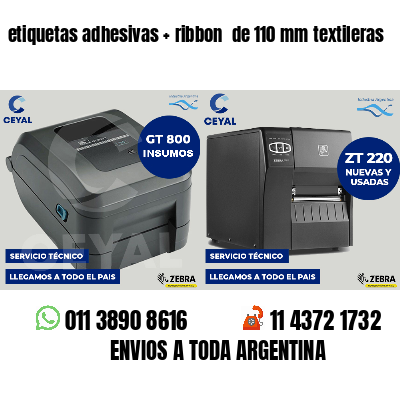 etiquetas adhesivas ribbon de 110 mm textileras