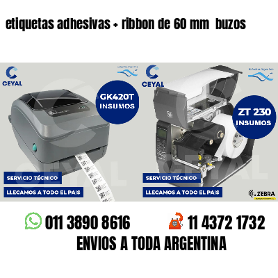etiquetas adhesivas ribbon de 60 mm buzos