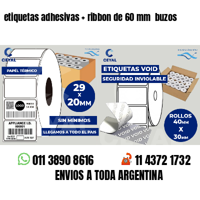 etiquetas adhesivas ribbon de 60 mm buzos