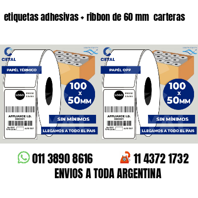 etiquetas adhesivas ribbon de 60 mm carteras