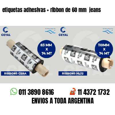 etiquetas adhesivas ribbon de 60 mm jeans