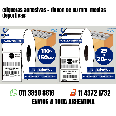 etiquetas adhesivas ribbon de 60 mm medias deportivas