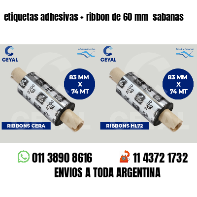 etiquetas adhesivas ribbon de 60 mm sabanas