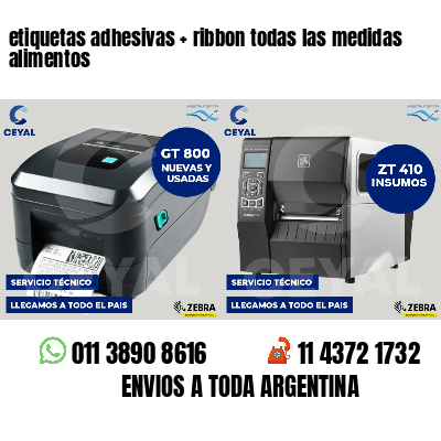 etiquetas adhesivas   ribbon todas las medidas alimentos