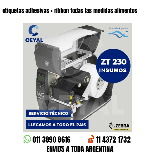 etiquetas adhesivas ribbon todas las medidas alimentos