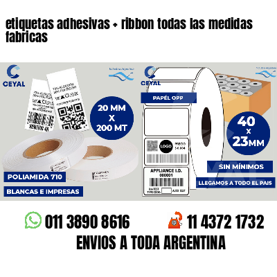 etiquetas adhesivas ribbon todas las medidas fabricas