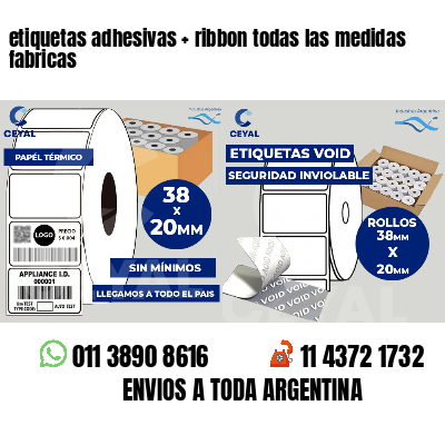 etiquetas adhesivas ribbon todas las medidas fabricas