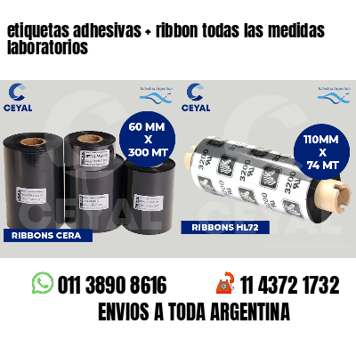 etiquetas adhesivas ribbon todas las medidas laboratorios