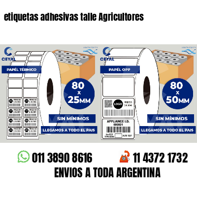 etiquetas adhesivas talle Agricultores