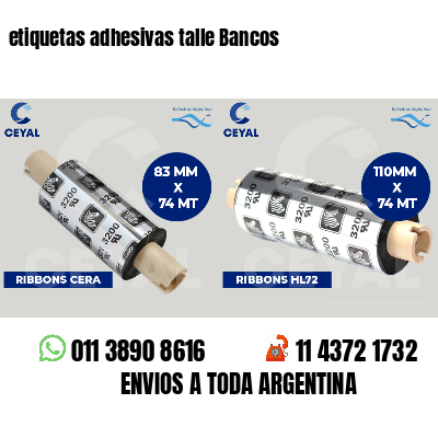 etiquetas adhesivas talle Bancos
