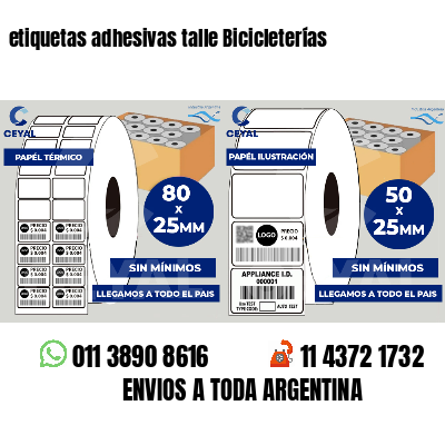 etiquetas adhesivas talle Bicicleterías