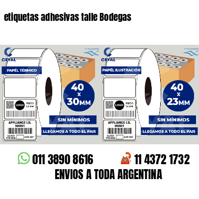 etiquetas adhesivas talle Bodegas