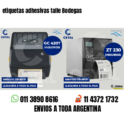 etiquetas adhesivas talle Bodegas