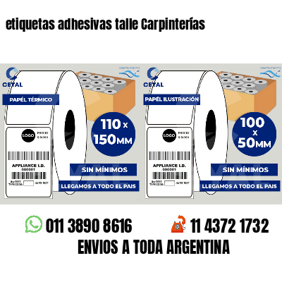etiquetas adhesivas talle Carpinterías
