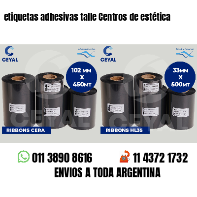 etiquetas adhesivas talle Centros de estética