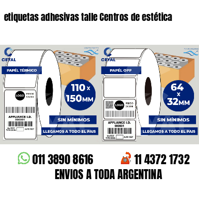 etiquetas adhesivas talle Centros de estética