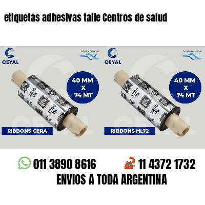 etiquetas adhesivas talle Centros de salud